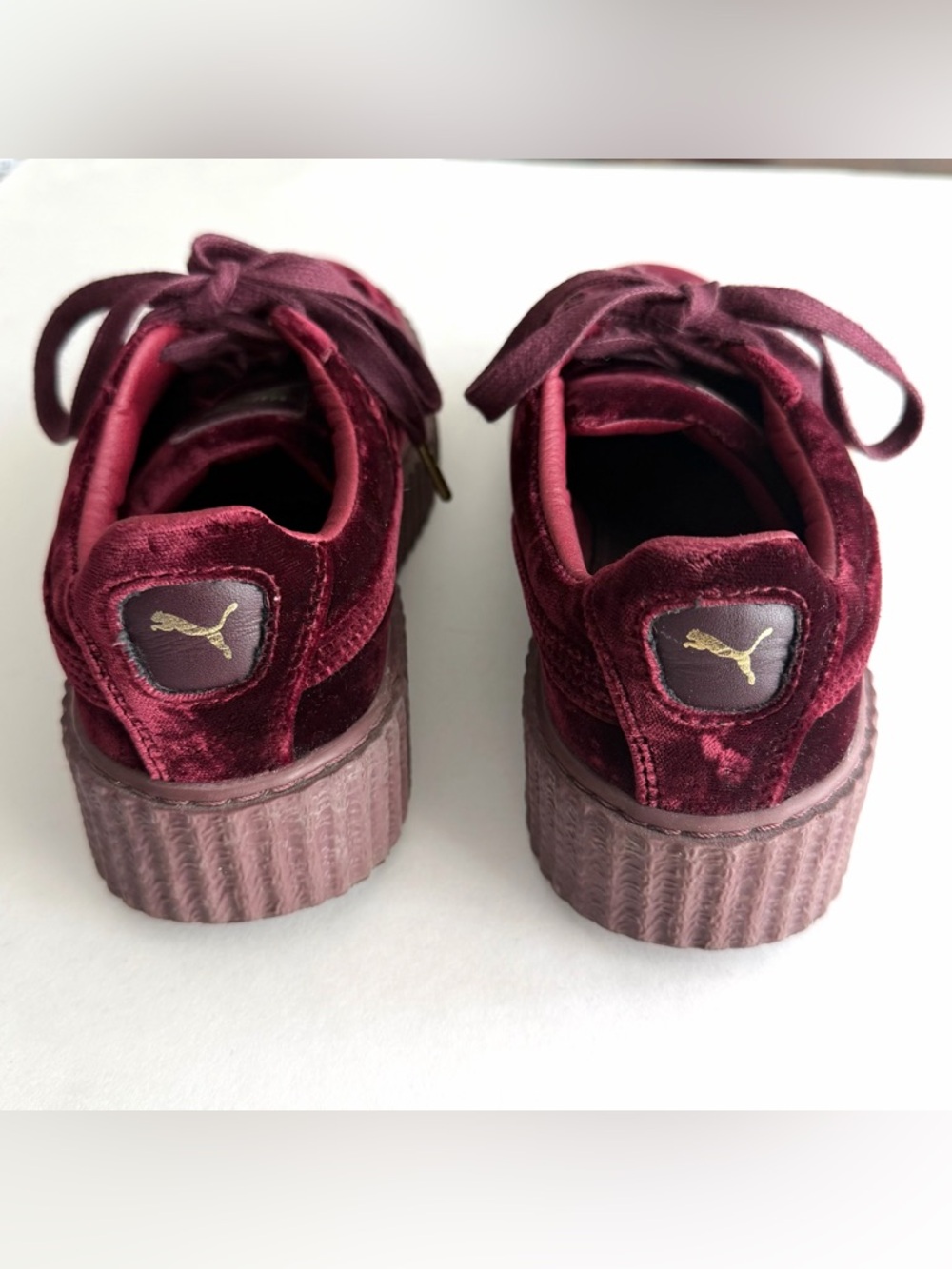 Puma Fenty Velvet Burgundy Creeper Sneakers in Box Womens US Size 7.5 - Picture 3 of 9